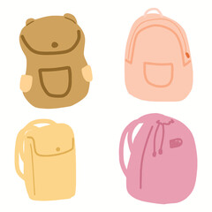 school backpack education cartoon isolated on white background. 