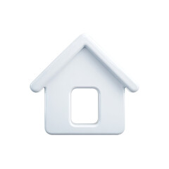 Simple, light gray 3D house icon