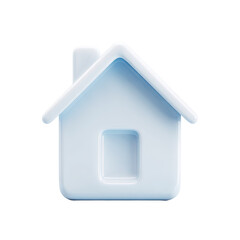 Light-blue, 3D rendered house icon (1)