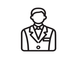 Elegant Hotel Service Icon in Professional Thin Line Vector Illustration