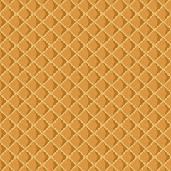 Naklejka premium Waffle Cone Seamless Vector Pattern. Perfect for ice cream themes, dessert backgrounds, packaging, wrapping paper