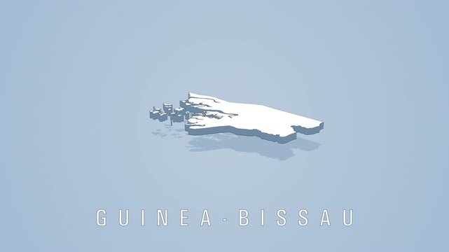 Guinea bissau rotating 3d map animation on blue background