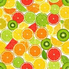Colorful fruit slices pattern