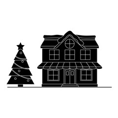 A charming illustration of a Christmas village featuring a church, various shop, house decorated with christmas trees creates a festive and cheerful winter wonderland scene. winter wonderland scenes