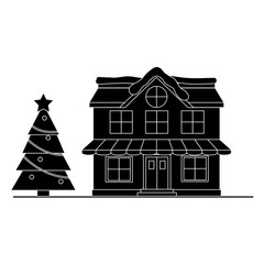 A charming illustration of a Christmas village featuring a church, various shop, house decorated with christmas trees creates a festive and cheerful winter wonderland scene. winter wonderland scenes