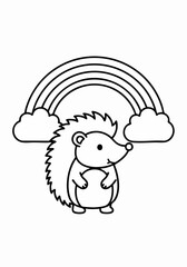 Adorable cartoon hedgehog standing.
