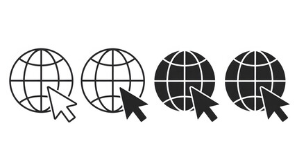 Browse the web with these modern globe icons, perfect for website designs, app interfaces, and tech presentations; global connections made easy!