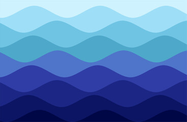 Sea waves pattern. Water wave abstract design. Blue ocean wave layer