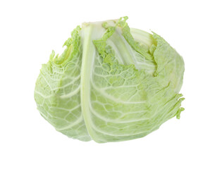 Half of fresh Savoy cabbage isolated on white
