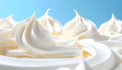 Close-up of whipped cream swirls