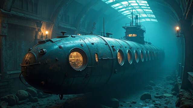 Ein altes U-Boot - ähnlich der Nautilus von Jules Verne