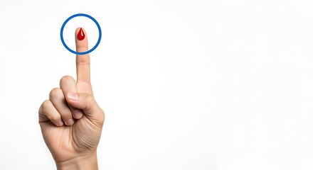 Fototapeta premium Fingertip Blood Sample, Precisely Marked for Medical Testing