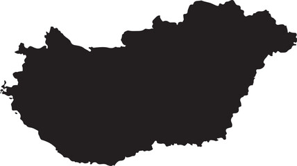 Fototapeta premium Silhouette map of hungary country outline for national identity and travel planning