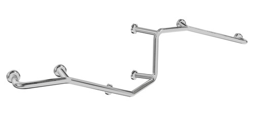 This high-resolution digital illustration shows a modern wall-mounted grab bar. Its clean, polished design is perfect for bathroom or commercial safety projects.