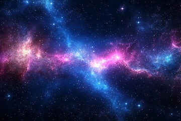 Obraz premium Azure Violet Realms Cosmic Scenery with Nebular Clouds and Glowing Orbs in the Astral Plane