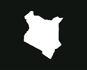 White map of Kenya on black background