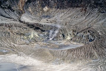 Tangkuban Parahu Crater and its sulfurous fumaroles