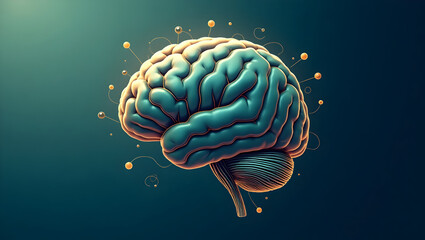 Alpha wave A high-resolution, isolated vector of a brain in top-down view with swirling alpha waves traced in dynamic circular patterns, rendered in soft(3)