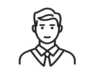 Human Resource Icon in Elegant Clean Minimal Line Vector Illustration