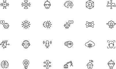 Artificial Intelligence Icon Illustration for Technology