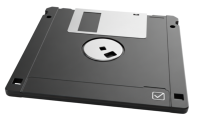 Isolated obsolete magnetic floppy disk, technology data storage, archiving and retrieval
