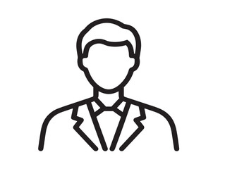 Clean Human Resource Vector Icon in Minimal Elegant Illustration Style