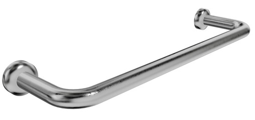 This high-resolution digital illustration shows a modern wall-mounted grab bar. Its clean, polished design is perfect for bathroom or commercial safety projects.