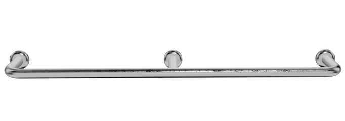 A 3D render of a polished metal handrail with a lightly distressed surface. This functional and accessible safety rail is ideal for architecture or building concepts.