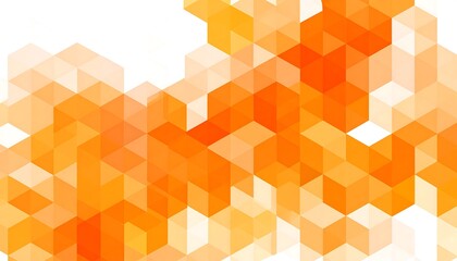 Abstract orange and white 3D hexagons