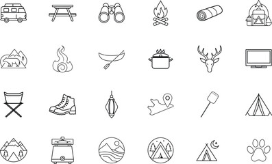 Camping Icon Vector for Travel and Outdoor Adventure