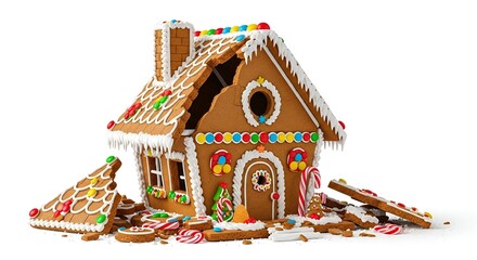 Gingerbread House Disaster A Sweet Ruin Scene