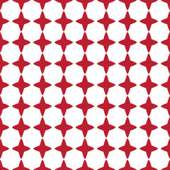 Seamless pattern composed of repeating red starburst or asterisk shapes on a white background. 