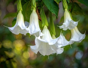 Close-up of white flowers hanging