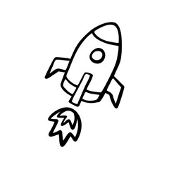 Hand-Drawn Doodle Simple Rocket