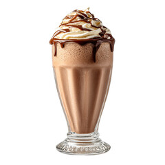Chocolate milkshake with whipped cream and chocolate sauce
