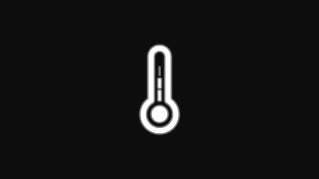 A glowing thermometer icon with temperature levels