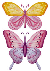 Fairy tale watercolor clipart set with princesses, fairy, unicorn, dragon, castle and festive details, perfect for kids’ creative projects.