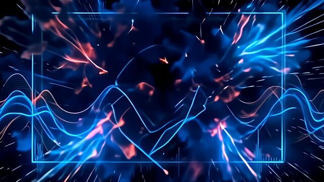 fancy adenine flowing virtual waveform abut shot throbbing with sound light, complement aside an burst of geometrical regulate that revolve and twiddle approximately it, apiece lively