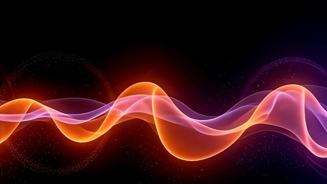 The Digital waveform Border Frame pulsing with audio light captivates the viewer with its intricate patterns of vibrant orange and soft lavender pulsating rhythmically along the ornate