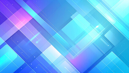 Abstract geometric shapes in shades of blue and purple with glowing light effects image