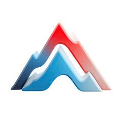 Abstract logo design featuring two overlapping mountain ranges. 