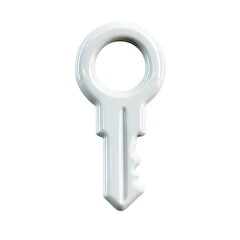 Simple, stylized, white key graphic
