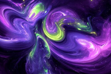 Vibrant blacklight poster design with intense purple swirls for artistic decor