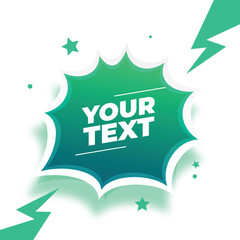 cartoon style blast explosion frame with text space