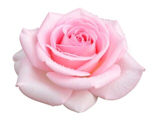 Close-up of a single, delicate pink rose
