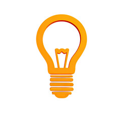 Orange light bulb icon on black background