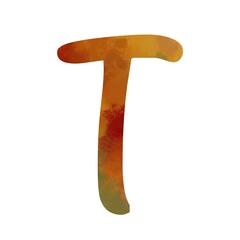Textured letter T with abstract autumn paintbrush stroke textures. Great for warm seasonal branding, cozy fall backgrounds, textured marketing, and artistic projects inspired by nature.