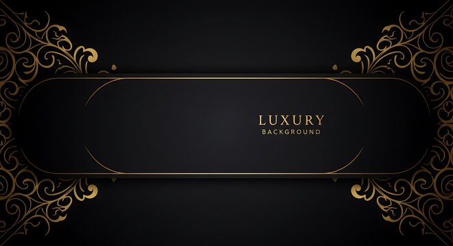 Elegant Black and Gold Decorative Pattern Frame Design