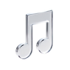 Silver metallic music note icon