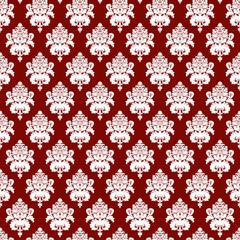 seamless pattern with snowflakes red background